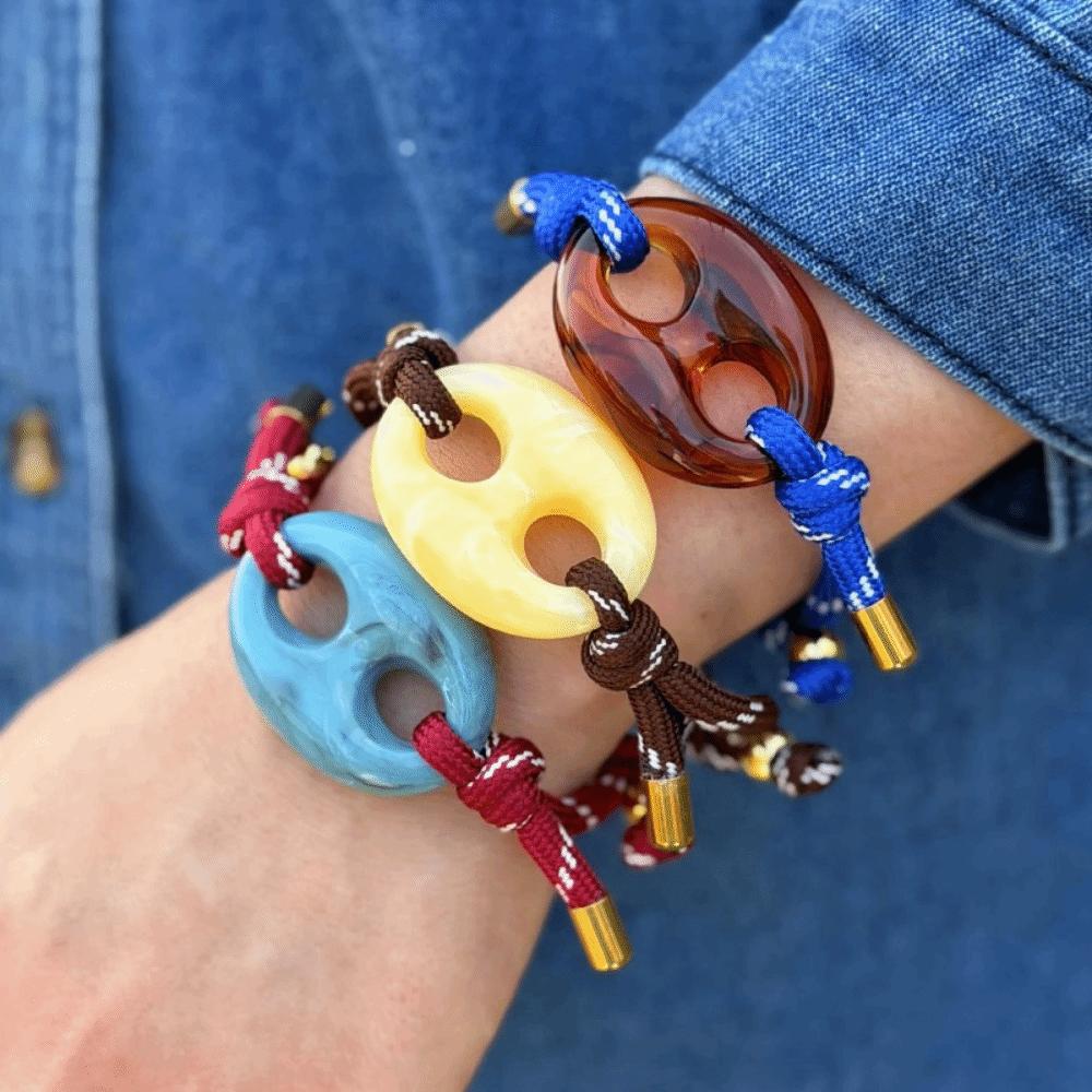 Bracciale Naso di Maiale Stile Occidentale Retrò Braccialetto con Ciondolo in Resina Fatto a Mano Braccialetto Leggero Regolabile da Donna Accessori Gioielli