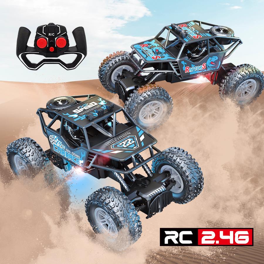 Remote Control Off-Road Vehicle Dinosaur Climbing Racing Racing 2.4g with Light Charging Boy and Kids Toy Car