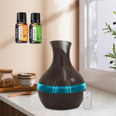 Humidificateur USB 300 ml avec télécommande, veilleuse et arrêt automatique, diffuseur d'aromathérapie silencieux pour chambre à coucher, nurserie, bureau