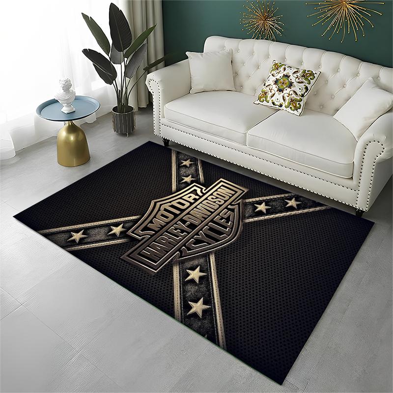 Classic H-Harleys Racing Moto Carpet Rug for Playroom Bedroom Living Room Sofa Home Decor,kid Game Area Rug Non-slip Floor Mat