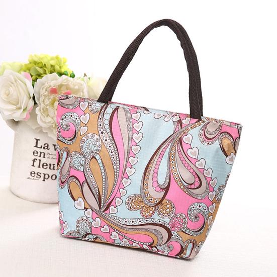 Yousheng Floral Tote Bag Reusable Oxford Cloth Shopping Tote Stylish Handbag Purse for Women Commuting Picnic Camping