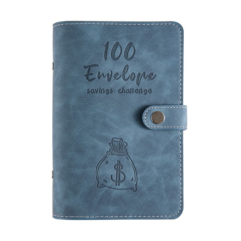 

A6 Binder Savings Book Бюджетная книга Binder Savings Challenge Книга 100 Конвертов Money Saving Challenge blue-Shell only