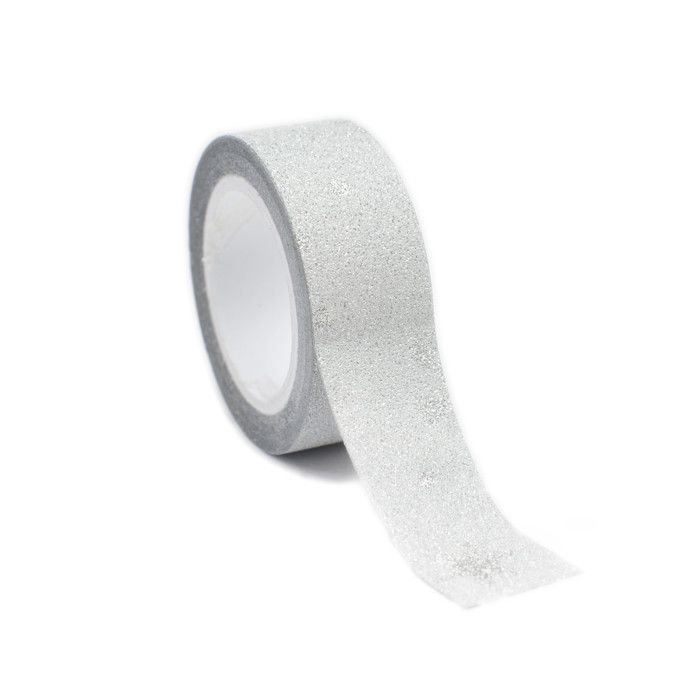 Masking Tape pailleté 1,5 cm Flocon argenté