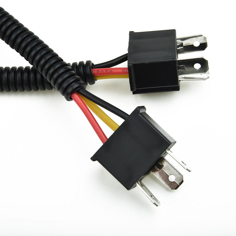 H4 Socket Connector Wiring Harness Blue+Black Plastic+Ceramic Male & Female