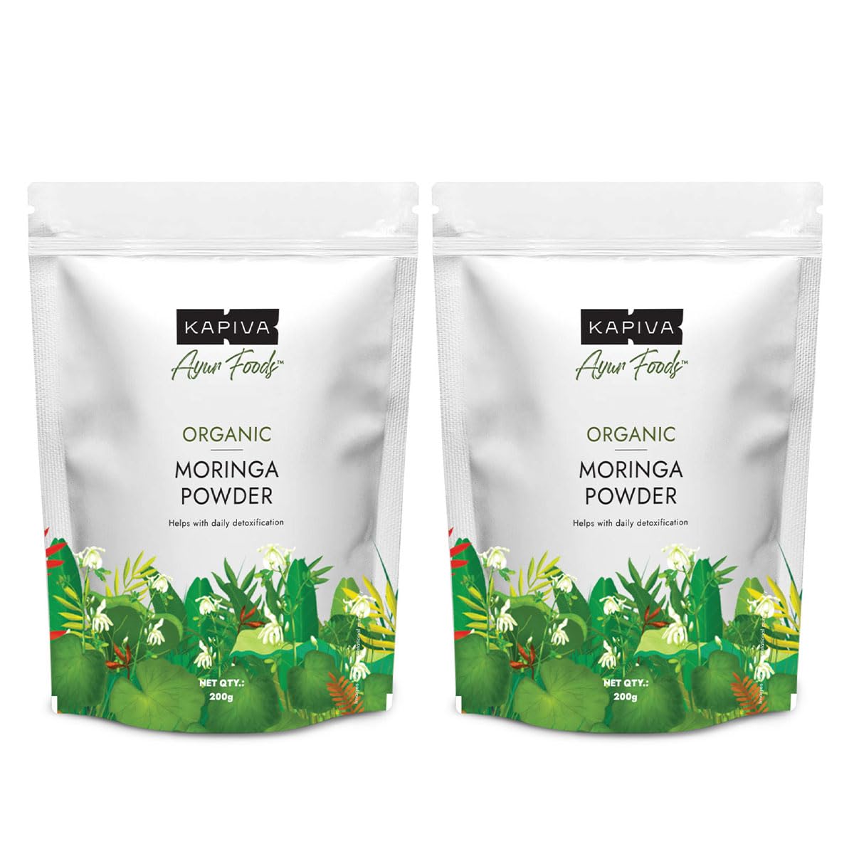 

Kapiva Certified Organic Moringa Powder 200g | Pack of 2 | Pure Drumstick Leaves Superfood for Energy & Nutrition
