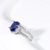 8*10mm Created Nano Tanzanite Oval Wedding Fine Jewelry 925 Sterling Silver Tanzanite Rings