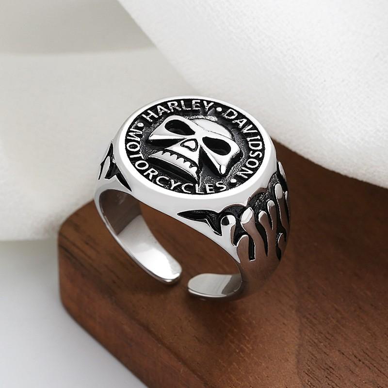 Trendy Retro Hip-hop Punk Ring With Adjustable Opening