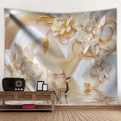 Elk Printing Tapiz 3D Paisaje de Cascada de Bosque Colgante de Pared Tela de Fondo para el Hogar Decoración Póster de Jardín para Exterior
