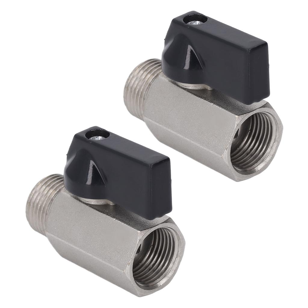 2Pcs Ball Valve Brass Plated Sand Blasting G38 Female Male Ball Valve for Piping Systems