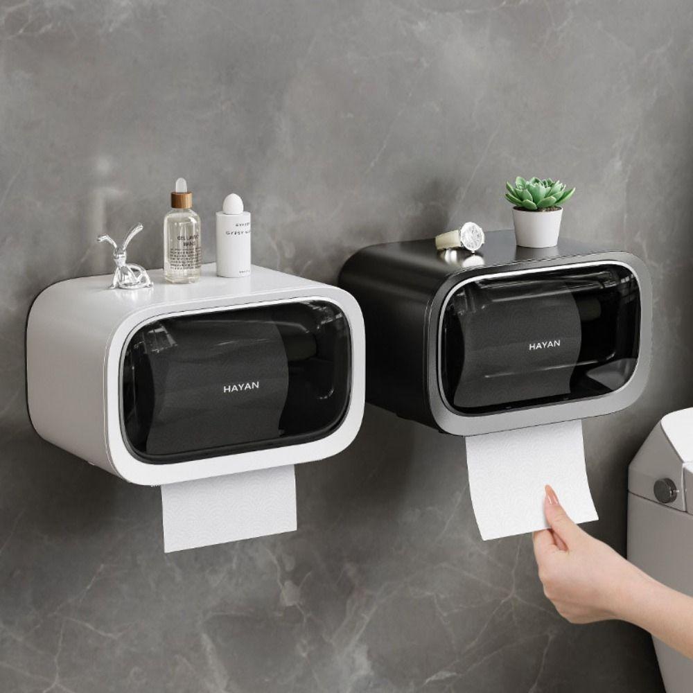 Plastic Bathroom Storage Box Wall Mounted Tissue Box Simple Paper Box  Kitchen