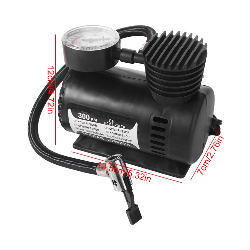 Universal Mini Car Air Compressor 300psi Car Tyre Inflator Bicycle Tires