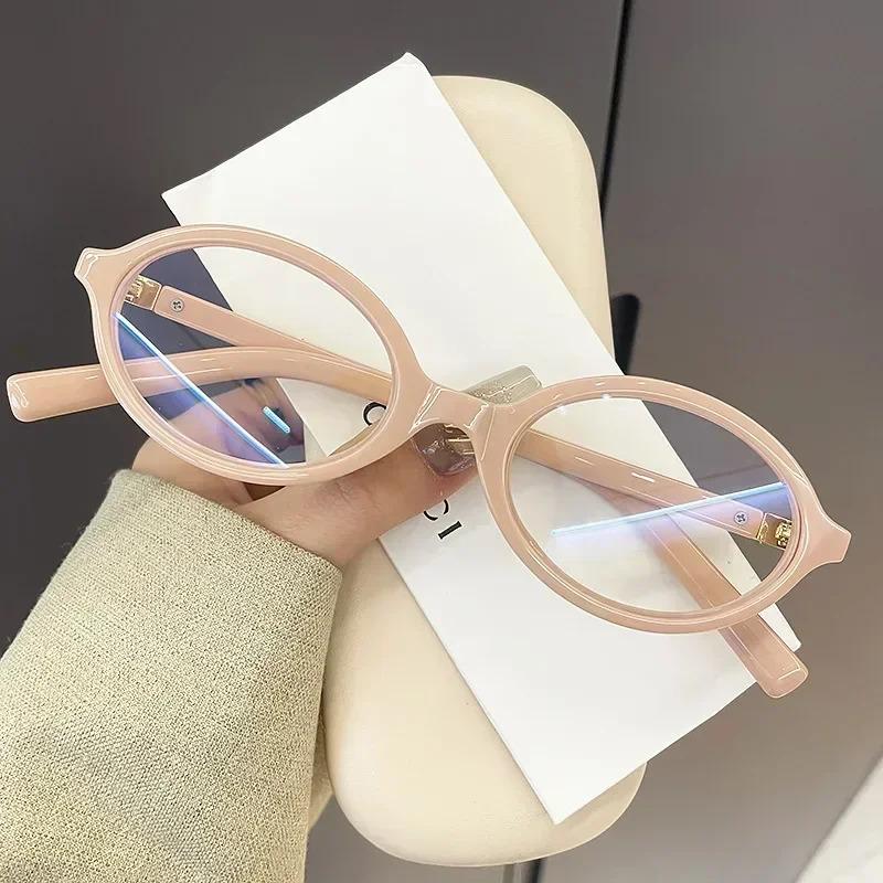 Fashion Oval Small Frame Presbyopia Glasses Vintage Women Reading Glasses Unisex Anti-blue Light Far-sighted Eyewear Plus Degree