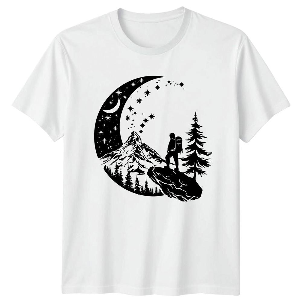 Mountain Hiker Under Stars Camping TShirt Hiking Camping Adventure Nature S