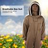Beekeeping Protective Suit Breathable Bee Suits Smock with Zipper for Beekeepers Light BrownXXL
