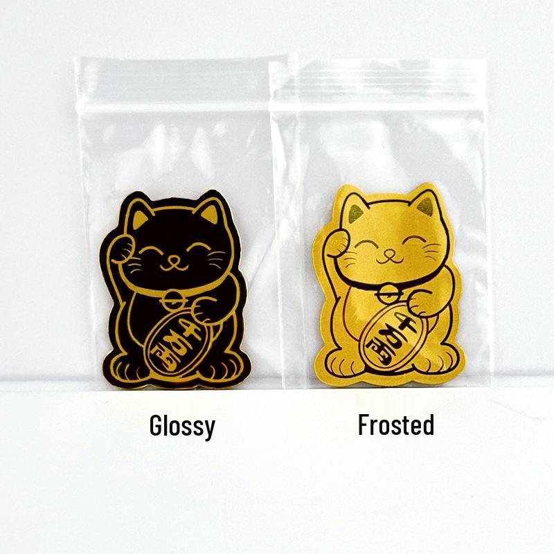 Чистое Золото Удача Манеки-неко и Пиксиу Бог Богатства Наклейка на Телефон Омамори