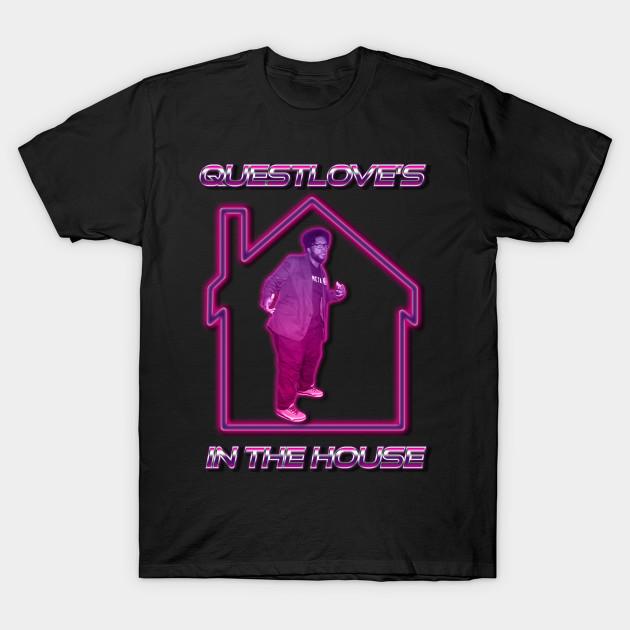 

Men Black Print T-shirt Questlove S In The House Eric Andre Show Text No-Cut Transfer Paper Print Cotton Tshirt 4XL чорний