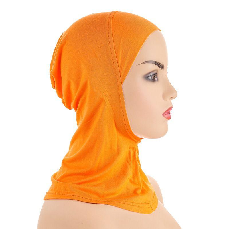 Women's Black Hijab Scarf Muslim Islamic Modal Solid Color Neck Head Under Scarf Cap
