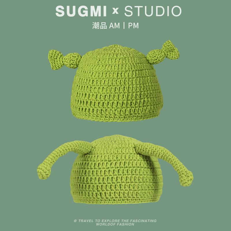Autumn and winter funny cute ruffian young wool hat cartoon knitted monster cute pullover hat casual versatile thermal hat