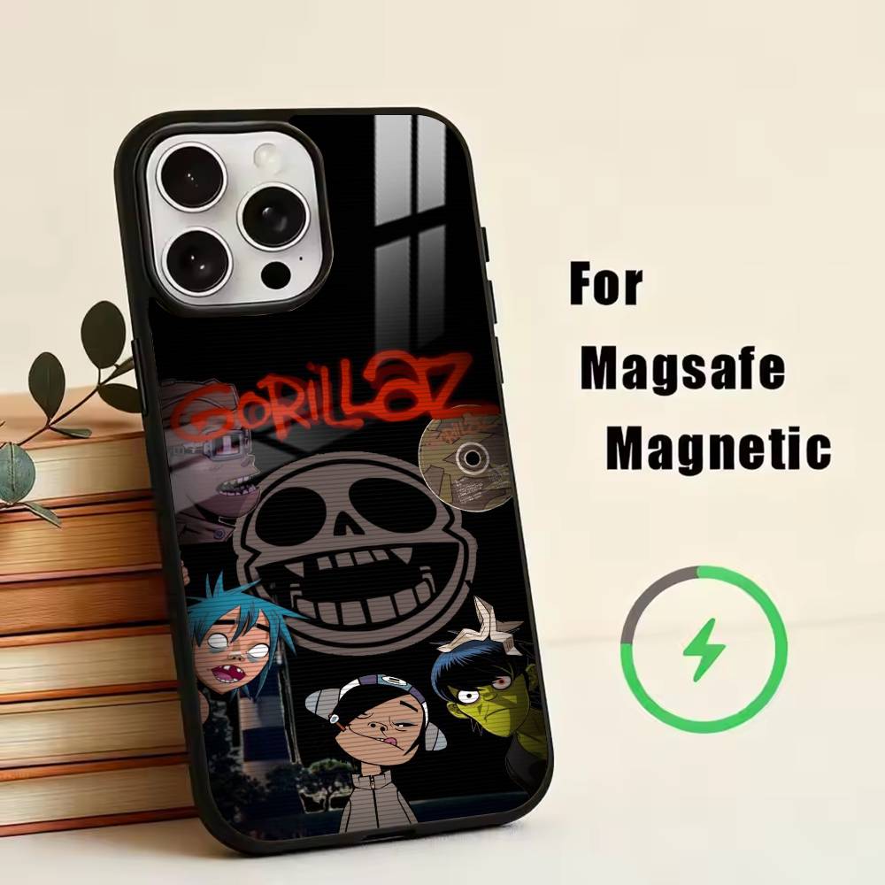 C-Gorillaz Anime Phone Case For iPhone17,16,15,14,13,12,11 Plus,Pro Magnetic with Magsafe Wireless Charging