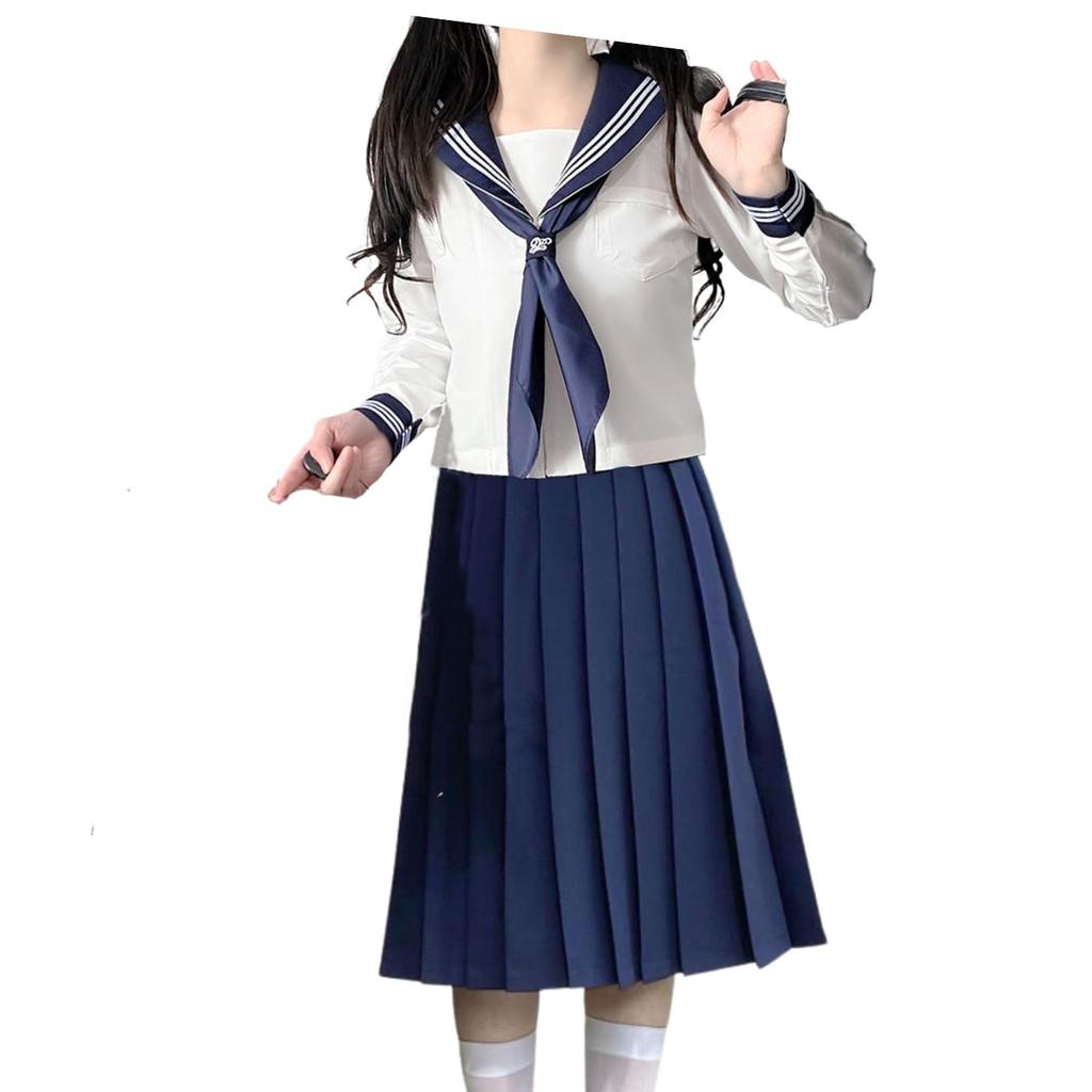 FARFADET Sailor Suit Cosplay Dance Performance New School Costume Set JK Uniform 3-Piece (XXXL)