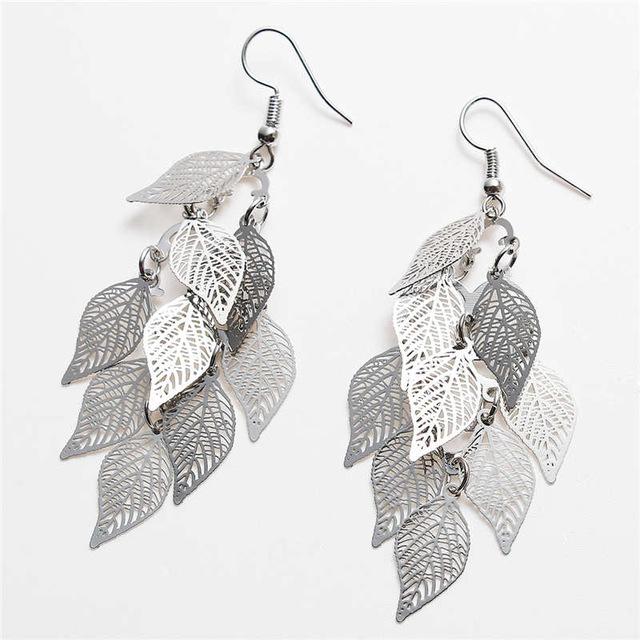 

2025 Trend Fashion Vintage Colorful Drop Earrings Leaf Feather Pendant Tassel For Women Earrings Accessories Jewelry