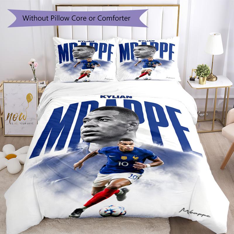 Star Player Kylian Mbappé Bedding Set Perfect for Dormitory Machine Washable Christmas Gift