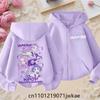 2025 New Purple Jacket Boys' and Girls' Sportswear Children's Top Hoodie KPop Devil Hunter Zipper Hoodie