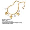 Baroque Faux Pearl Statement Necklace with Vintage Flower Pendant Irregular Natural Pearl Pearl Chain for Women Elegant Alloy Jewelry for Party Daily