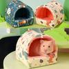 New Cotton Velvet Hamster House Soft Comfortable Squirrel Bed Cartoon Patterns Washable Small Pet Home For Hedgehog Mouse Etc