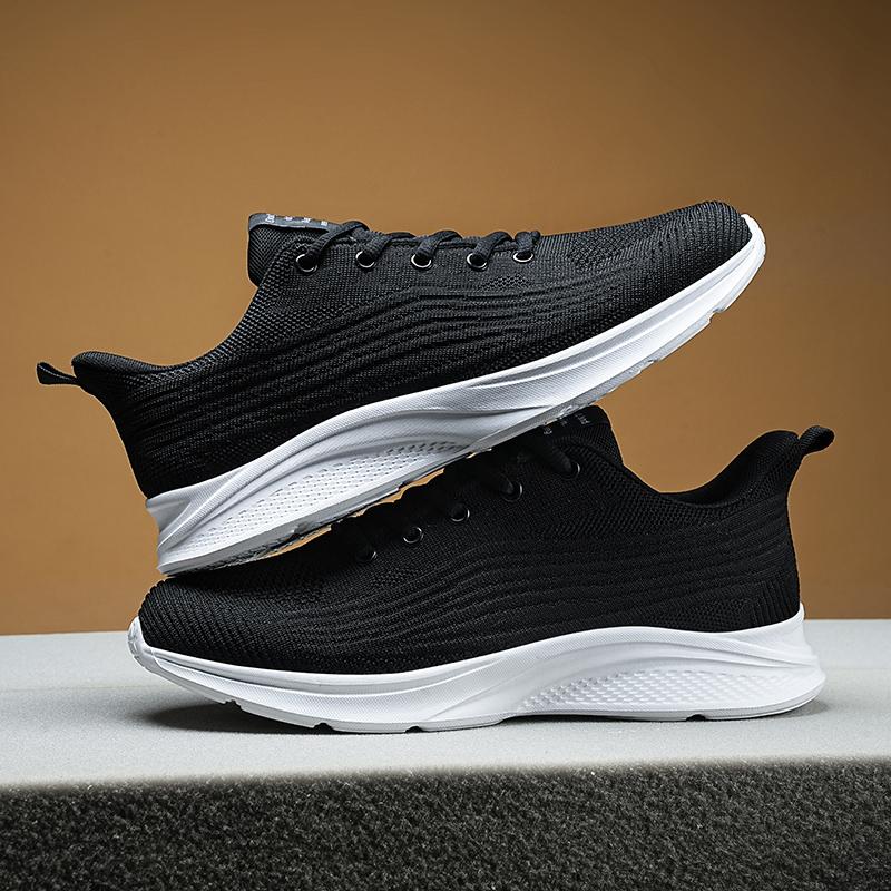 Men Non Slip Running Footwear Ventilate Outdoor Casual Mesh Shoes Comfortable Soft Sole Sneaker Lightweight Lace Up Soft Sport