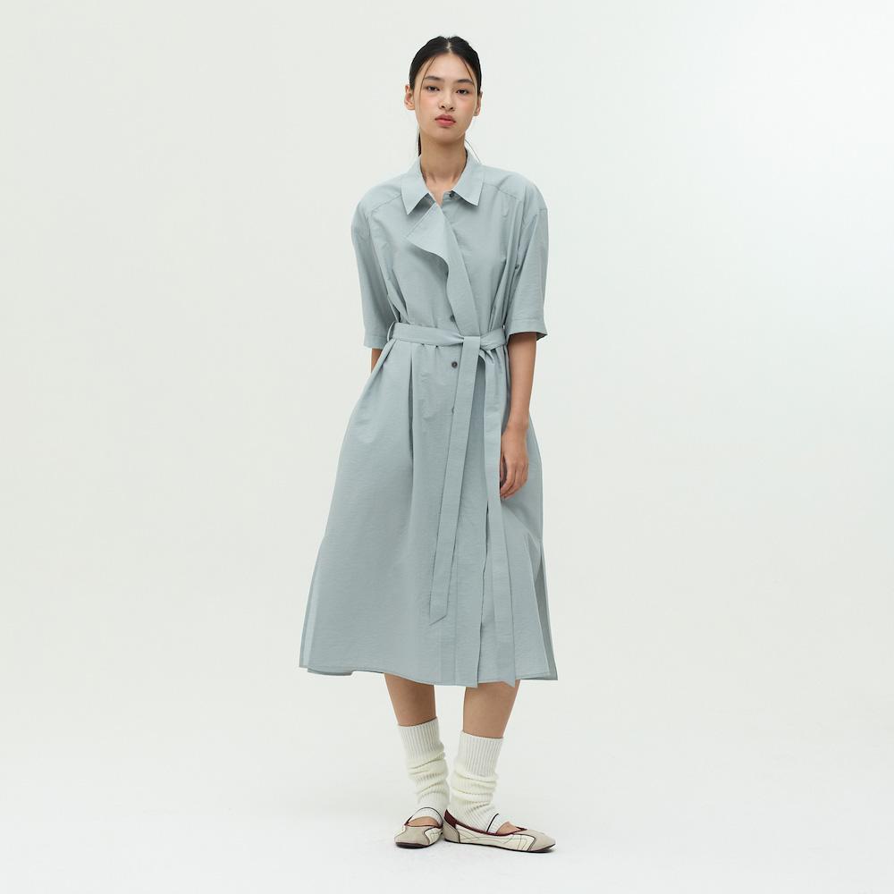 Ibiem Cotton Belted Shirt Dress Emp7Wop080