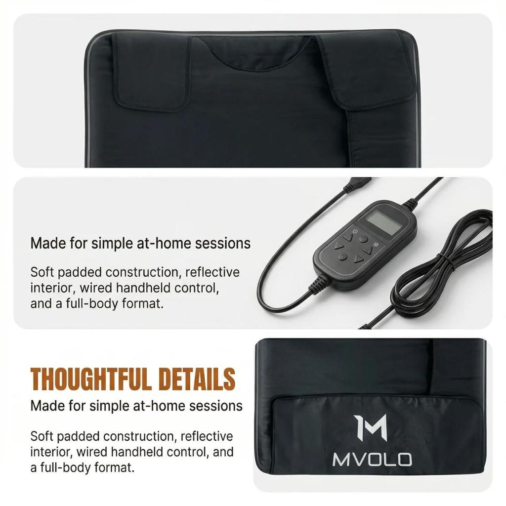 Mvolo® Infrared Sauna Blanket – Home Heat Therapy Blanket for Relaxation & Comfort – Includes Towel