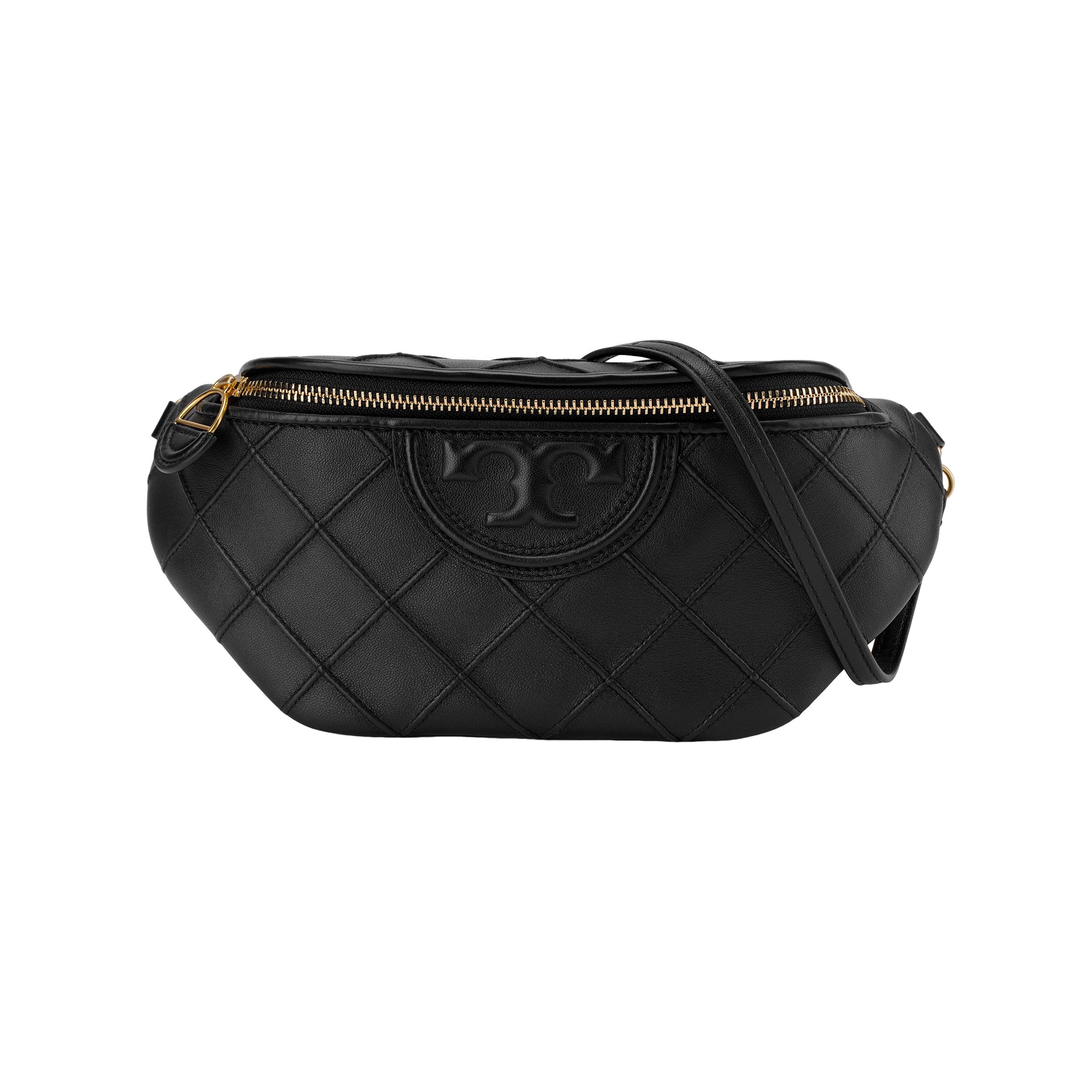 

Tory Burch Fleming Pleated Quilted Zipper Closure Napa Leather Mini Shoulder Crossbody Bag Women Bags Black 160132-001 Basic Set (Bag+Dust Bag)