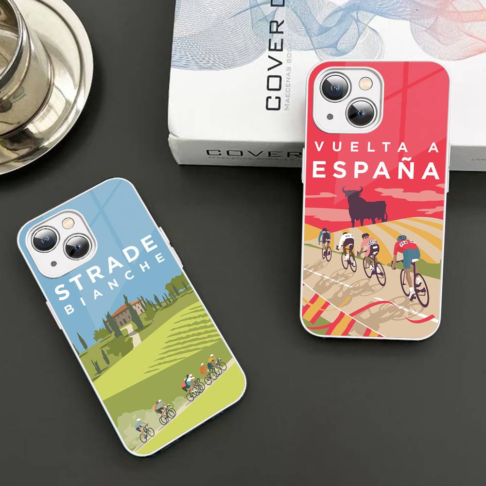 Bicycle Bike Sport Tempered Glass For Iphone 14 13 12 11 Pro Mini XS MAX 14Plus X XS XR Cover