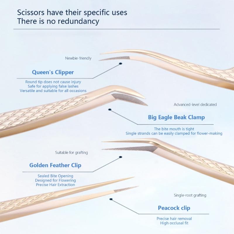 Ergonomic Grip Stainless Steel Eyelash Tweezers with Non Slip Handle for Comfortable Extended Beauty Tool