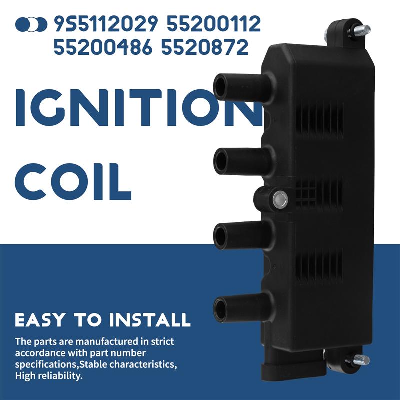 For FIAT 500 Alfa Romeo Mito Ford Ka Lancia Compatible Ignition Coil High Voltage Package 9S5112029 55200112 55200486 5520872