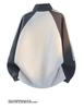 Men's Retro Three-Stripes Color Block Stand Collar Hoodie - Spring/Autumn Loose Fit Zipper Cardigan.