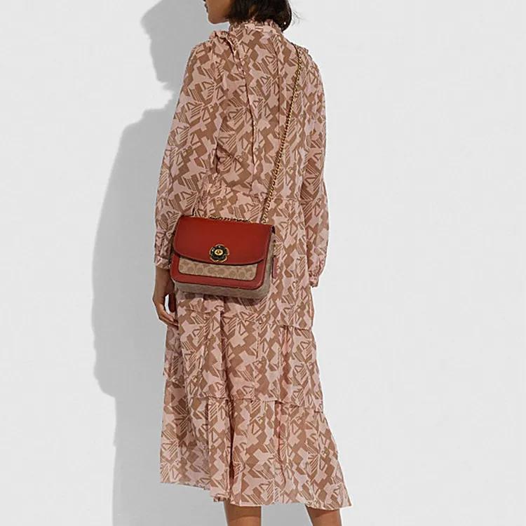 COACH Madison Coated Canvas Chain Small Square Bag , Crossbody Bag , Shoulder Bag Medium Women's (Unisex) Crossbody Bags C0827 B4NQ4