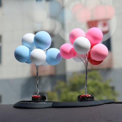 Clay Confession Small Balloon Car Ornaments Cartoon Car Cute Mini Color Small Balloon Creative Car Interior