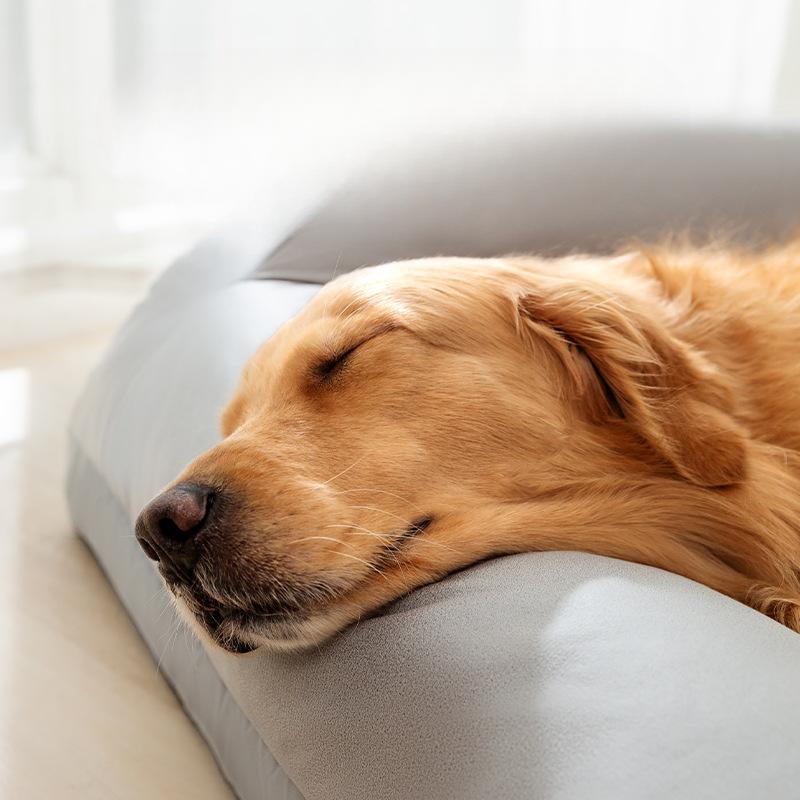 Simple Striped Backrest Sofa Nest Large Dog Golden Retriever Summer Body Cooling Dog Nest Heightened Neck Pillow Pet Supplies