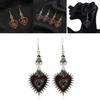 Gothic Heart Shape Alloy Earrings With Vintage Plating For Punk Style Women
