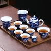 MULTIPOTENT 12-Piece Antique Blue & White Dragon Kung Fu Tea Set