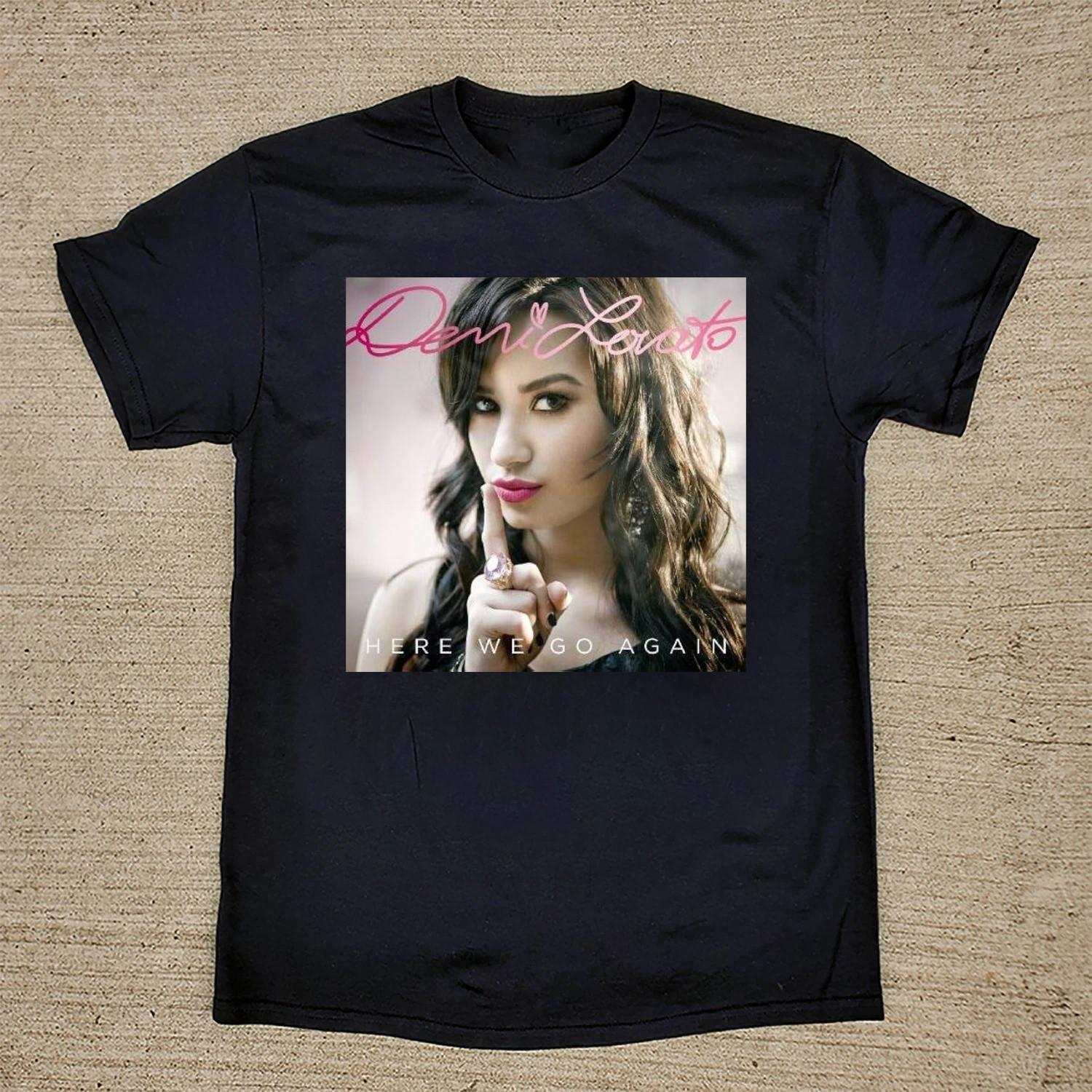 Here We Go Again - Demi Lovato Black Cotton Shirt S-5XL Xmas Gift CS129 L