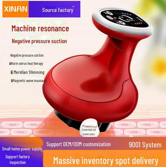 

Аккумуляторный умный баночный массажер Meridian с подогревом и всасыванием plug-in 2 gears + 2 oils + gift красный