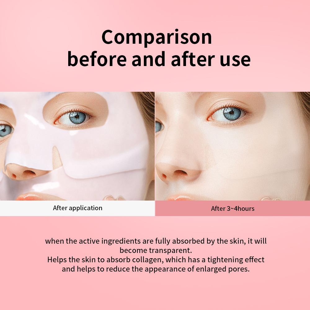Set Maschere Viso Idratanti al Bio-Collagene 4 Pezzi Maschera Idrogel Idratante Profonda Maschera da Notte Affinante per i Pori Cura della Pelle