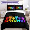 3pcs Sprunki Bedding Set Duvet Cover Closure Includes 1 Duvet Cover & 2 Pillowcases, Soft and Comfortable for All Seasons.
