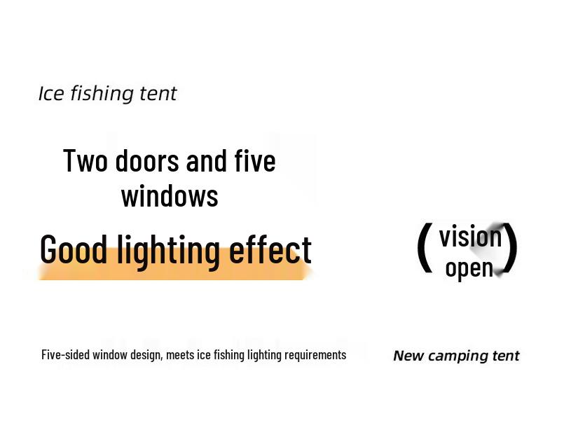 Hexagonal Warm Winter Ice Fishing Tent with Enhanced Windproof Cotton Insulation