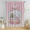Christmas Home Interior Curtains for Camera Shades Halloween Decoration Window Curtain for Room 2 Panel Partition Living Kitchen