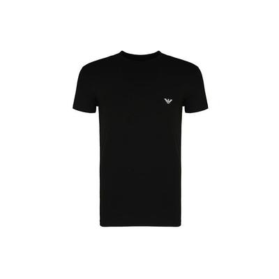 Logo Solid Color Short Sleeve T-Shirt Men Tops Black 1110351-P7250-0020