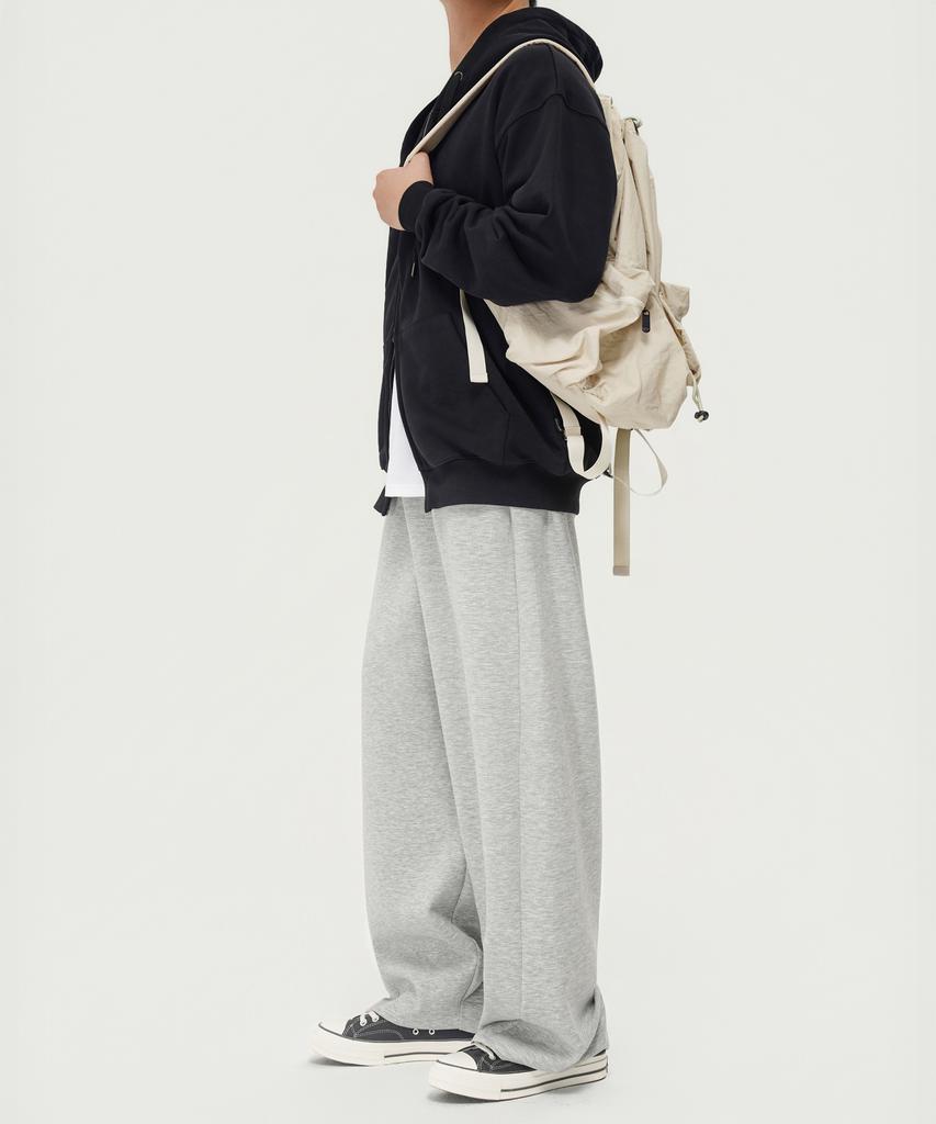 Beokeuldaun Comfort Curved Fit Wide Sweatpants (Melange Grey)